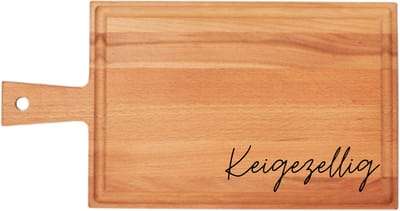KEIGEZELLIG - Brabantse Borrelplank met Handvat én Luxe Sapgleuf 38 x 20 cm - Bamboe - Serveerplank - Hapjesplank - Kaasplank - Cadeau tip!