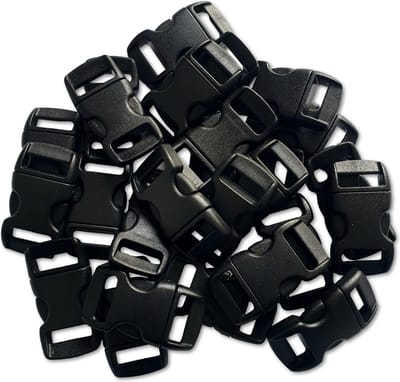 Ilènne - Paracord sluiting Zwart - 25 stuks - kunststof – click sluitingen voor armband