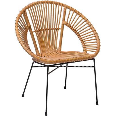 SARITA - Eetkamerstoel - Natuurlijk - Rotan