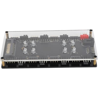 12V 4PIN ARGB PWM Hub Professioneel 2 in 1 RGB Dimmen PWM Temperatuurregeling Snelheidsregeling 8 gray