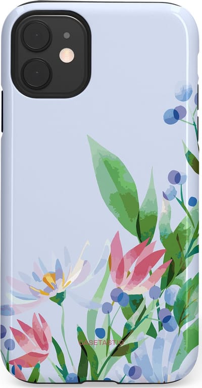Casetastic hoesje geschikt voor Apple iPhone 11 - Dubbellaagse bescherming - Dromen in pastel - Fashion Case - Lichtgrijs Mintgroen