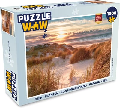 Puzzel Duin - Planten - Zonsondergang - Strand - Zee - Legpuzzel - Puzzel 1000 stukjes volwassenen