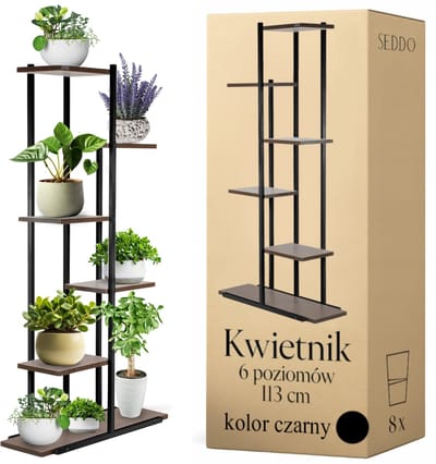 SEDDŌ - Plantenrek Loft - Metaal - 113cm - Zwart