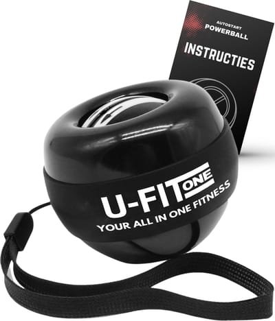 U Fit One Wrist Trainer Ball met Autostart - Handtrainer - Pols Trainerball - Spinner - Polstrainer - Stressbal - Ball - Power - Zwart
