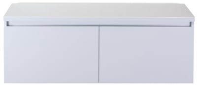 Frozen Badmeubelset 120 cm - Greeplijst in Kleur - Inclusief Wastafelbovenblad Wit Hoogglans