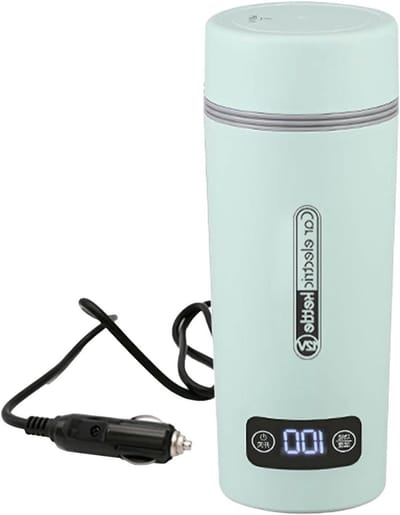 Auto Waterkoker - Draagbare Ketel - Onderweg Warme Drankjes - Intelligente Temperatuurregeling - 450ml Capaciteit - Groen