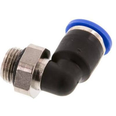 6mm x G1/8'' 90 graden L-verbinding Messing/PA 66 Insteekfitting Buitendraad Kort Draaibaar NBR [2 Stuks]
