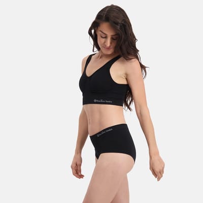 Bamboo Basics Zwarte Naadloze Hipster Sophie - 2-pack - Maat XXL - Bamboe Ondergoed Dames - Naadloos Ondergoed Dames