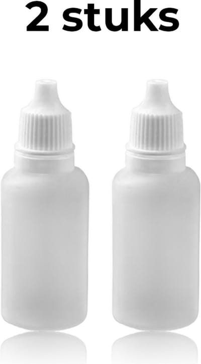 MobileCreation Reisflesje lenzenvloeistof - 20 ml - leeg - vulbaar - 2 stuks