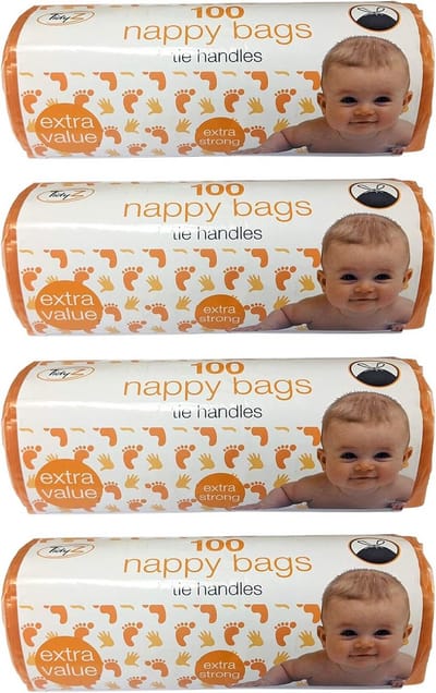 Luierzakken - Wegwerpzakjes Luiers - Hygiënisch Luiers Weggooien - Met Handgrepen - 400 Stuks - Wit