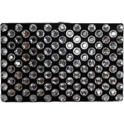 Zwarte Fluweel Kristallen Clutch Avondfeest Handtas