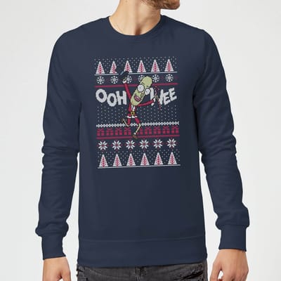 Rick and Morty Ooh Wee Christmas Jumper - Navy - S