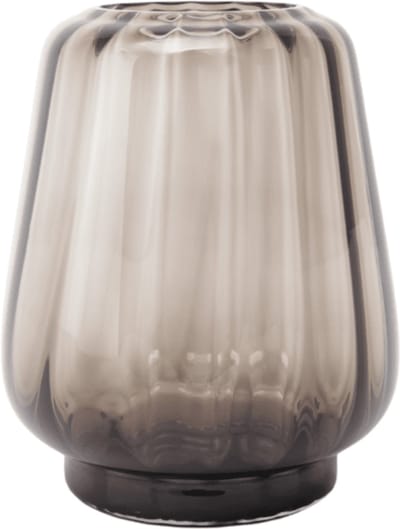 XLBoom Kuro Wave Large Smokey - Mondgeblazen glazen vaas – Kleur Smokey grijs – Design woondecoratie