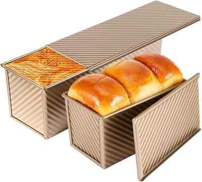 Set van 2 Non-stick Broodvormen voor Sandwich en Toast, Goudkleurig