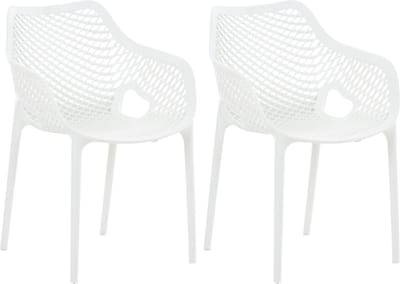 CLP Air Set van 2 Tuinstoelen - Stapelbaar - UV-lichtbestendig - Waterafstotend - wit