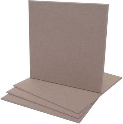 Set van 4 akoestische wandpanelen MCW-L52, wandpanelen akoestische panelen, geluidsabsorberend 1m² oppervlak 50x50cm ~ lichtbruin