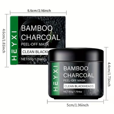 Bamboe Houtskool Peel Off Masker – Diepreinigend Gezichtsmasker met Aloë Vera – Hydraterende Gezichtsverzorging