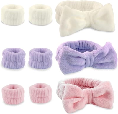 Zachte Haarbanden voor Gezichtsverzorging - 9 Stuks Make-up en Spa Wristbands voor Douche en Reiniging