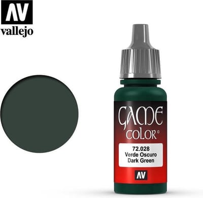 Vallejo Hobbyverf Acrylverf - 72028 Game Color - Dark Green - Acryl - Verf flesje - 18 ml
