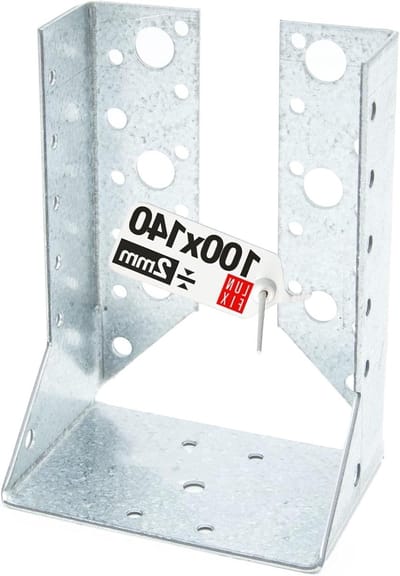 Balkenschoen type B - Balkdrager Houtverbinder - Houtconstructies Bouwen - Verzinkt Staal 2.0mm - 100 x 140 mm - Zilver