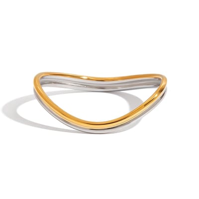 Bijoutheek Armband (Sieraad) Bangle Dubbel Bicolor Goud