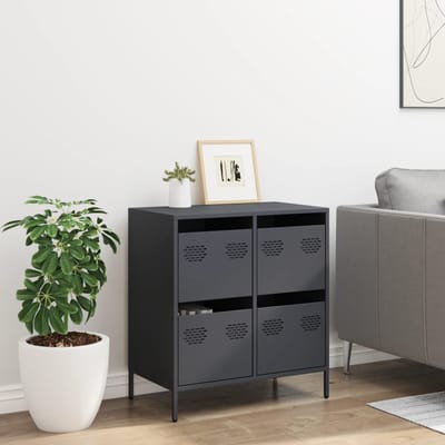 vidaXL - Dressoir - 68x39x73,5 - cm - koudgewalst - staal - antracietkleurig