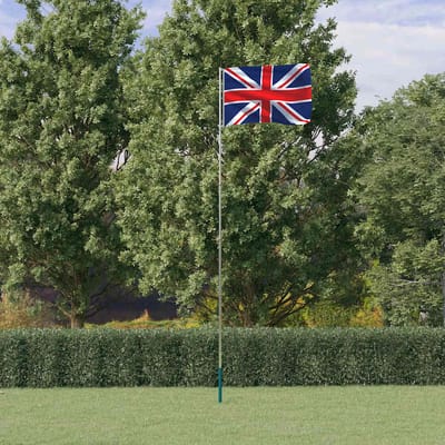 vidaXL - Vlag - met - vlaggenmast - Verenigd - Koninkrijk - 5,5 - m - aluminium
