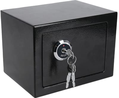 Aafinity 4.6L Mechanische Kluis met Sleutelbediening – Dubbelzijdig slot van ijzer en staal voor Thuis, Kantoor, Hotel