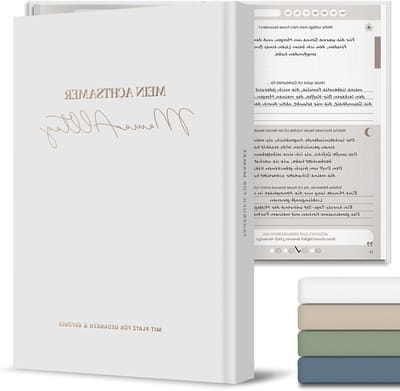 Dagboek met grijze M-cover, perfect voor persoonlijke notities, creatief schrijven en herinneringen vastleggen