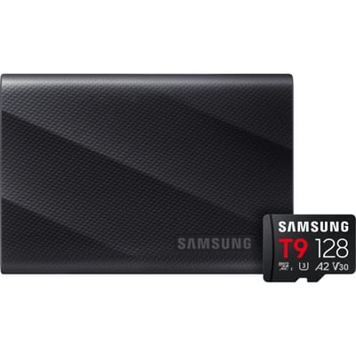 Samsung T9 Portable SSD 2TB Zwart + Samsung MicroSDXC T9 128GB 200MB/s