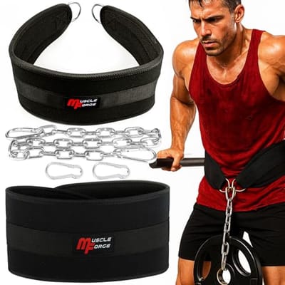 Gewichthefgordel voor Krachttraining en Bodybuilding - Maximale Belastbaarheid 240 kg, met Ketting en Karabijnhaken