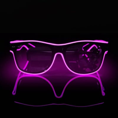 Cyberpunk led-bril voor feestjes, 7 kleuren, 5 modi, lichtgevende bril, verstelbare kleur voor Halloween, Kerstmis,party, cosplay, disco, bar, festival, muziek-roze