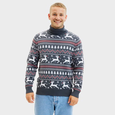 Happy Seasons Foute Kersttrui Dames & Heren - Christmas Sweater "De Stijlvolle Coltrui" - 100% Biologisch Katoen - Mannen & Vrouwen Maat S