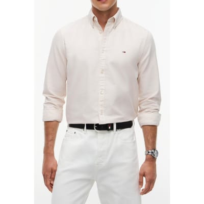 Tommy Hilfiger Regular Oxford Shirt White Clay Größe: S | Casual hemden Outlet | Herren | Weiß