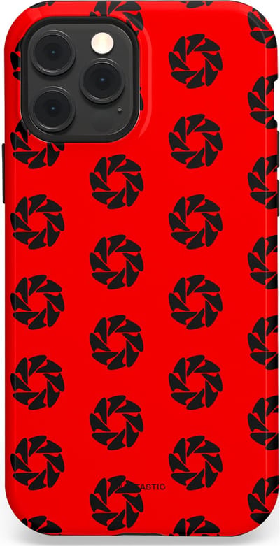 Casetastic hoesje geschikt voor Apple iPhone 12 / Apple iPhone 12 Pro - MagSafe - Dubbellaagse bescherming - Zwarte Sterren op Rood - Fashion Case - Rood Zwart