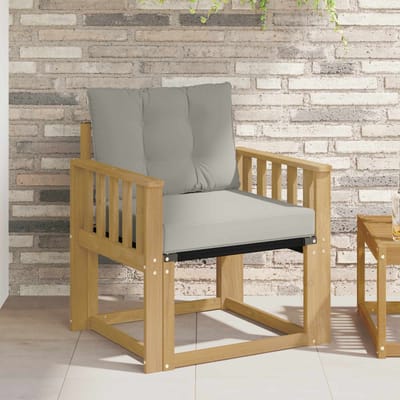 vidaXL - Buitensofa - Massief - Acaciahout - en - Textilene - Wit