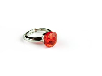 Ring in zilver model pomellato oranje steen