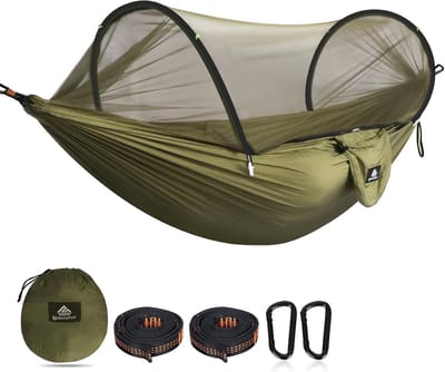 Ultr Licht Reis Hangmat met Muggennet - 300 kg Draagkracht, ademend Parachute-nylon en Sneldrogend Ontwerp