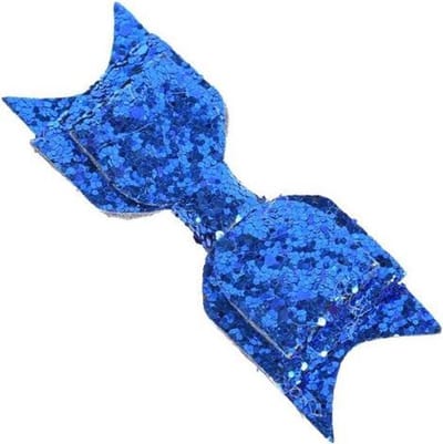 Haarspeld - Haarclip met Glitter - Glamour - Party - Grote Strik - Voor o.a. Kerst of Gala - Blauw