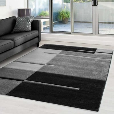 Modern 3D-tapijt met contouruitsparing, Hawaii 1310 GRIJS 80x300 cm