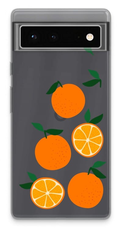 Case Company® - Hoesje geschikt voor Google Pixel 6 hoesje - Will you be my clementine - Soft Cover Telefoonhoesje - Bescherming aan alle Kanten en Schermrand