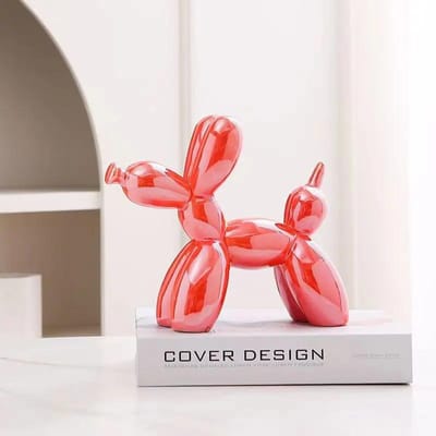 Sculpture en céramique abstraite en forme de chien ballon créatif, décoration pour la maison ou le bureau, cadeau 10.5*10.5cm