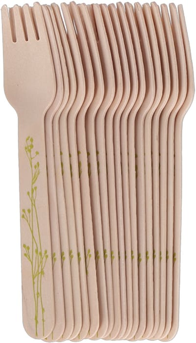 Esschert Design Vorken - hout - 20x - kruidenopdruk - 16 cm - BBQ/Verjaardag/Camping/Party