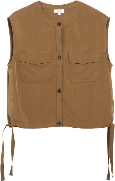 Gilet met plooien en flapzakken dames s.Oliver