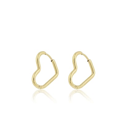 OOZOO Jewellery - Goudkleurige oorringen met een hart vorm - SE-3045