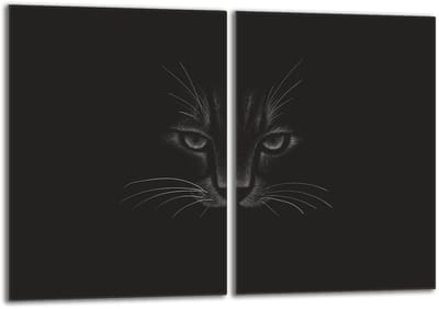 TMK ArtDeko - Glasscherm voor fornuis - 40x52 cm - Kat - Multicolor