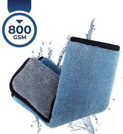 Premium Commerce® - Droogdoek Badkamer - Auto - Microvezel Raamdoek - Ramen - 45 x 38 cm - Blauw - Extra dik
