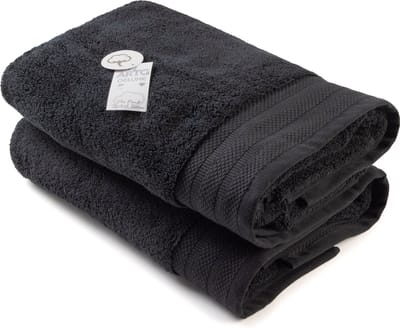 ARTG Towelzz® - DeLuxe - Badhanddoek - 70 x 140 cm - Zwart - Black - 700 gram/m2 - Set 2 stuks