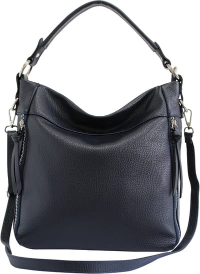 AmbraModa GLX3 - dames handtas schoudertas hobo bag van echt leer Donkerblauw