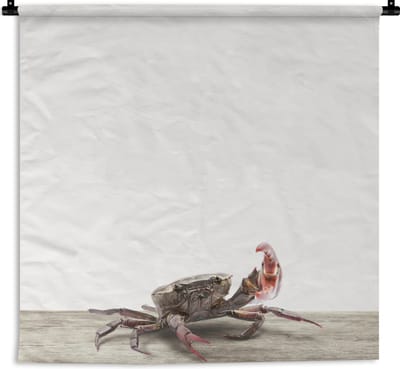 Wandkleed Animalprintshop - Krab dierenprint kinderkamer Wandkleed katoen 60x60 cm - Wandtapijt met foto